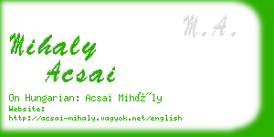 mihaly acsai business card